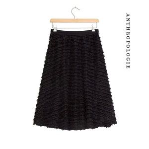 Maeve by Anthropologie black Grazia Textured midi skirt